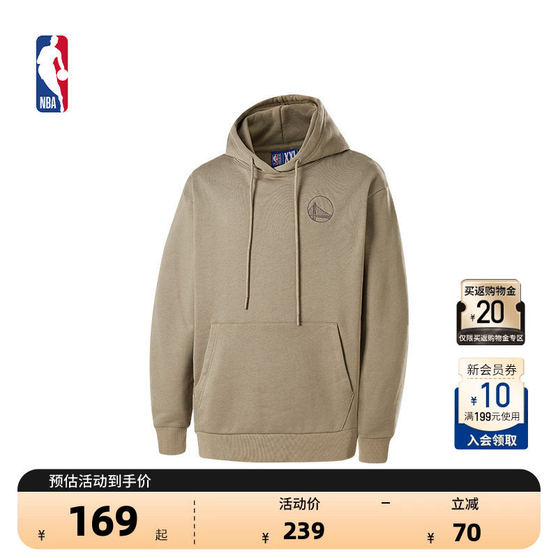 NBA官方正品勇士/湖人篮球生活系列早秋男女同款运动连帽卫衣