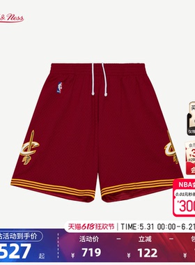 NBA官方MN克利夫兰骑士15-16赛季美式复古速干球迷版篮球短裤男女