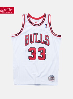 Mitchell&Ness NBA公牛皮蓬复古球衣 97-98赛季SW白色主场篮球服