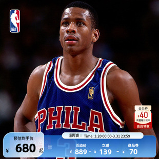 Mitchell&NessNBA官方正品76人艾弗森复古球衣96-97赛季SW篮球服