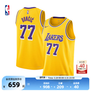 NBA官方Nike耐克湖人卢卡东契奇球衣Swingman速干篮球服