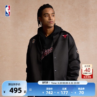 NBA官方MITCHELL&NESS公牛/湖人/马刺春季保暖棒球夹克男士外套