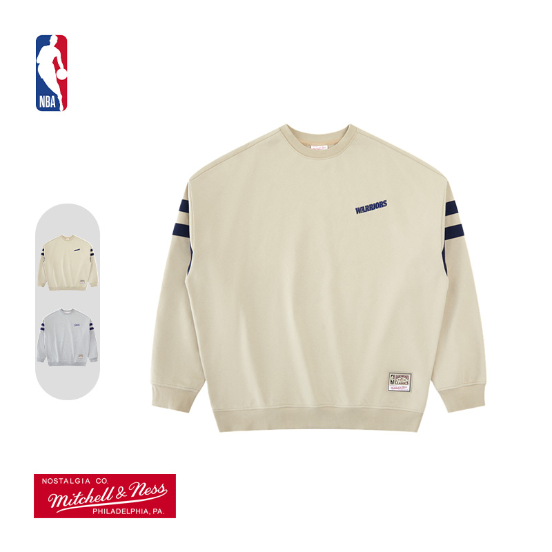 MITCHELL & NESS官方NBA湖人/勇士Lifestyle早秋复古潮流圆领卫衣