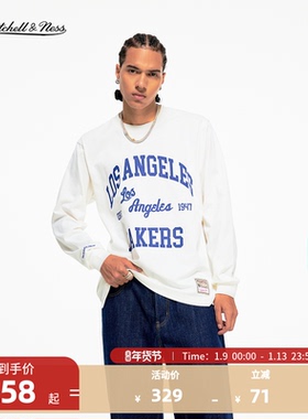 NBA官方正品MITCHELL & NESS公牛/湖人/尼克斯秋冬新款男长袖T恤