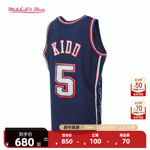 NBAMitchell&Ness官方新泽西篮网贾森基德06 复古SW球衣 07赛季