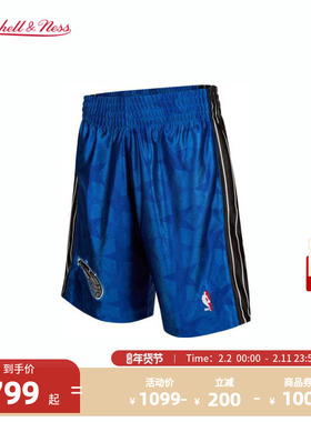 NBA官方Mitchell&Ness魔术队2000-01赛季复古蓝色AU球裤男