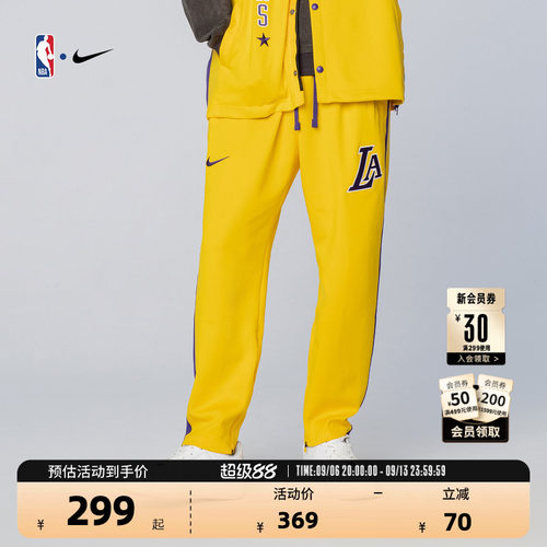 湖人队Showtime Dri-FIT男子长裤舒适运动休闲裤NBA-Nike官方正品