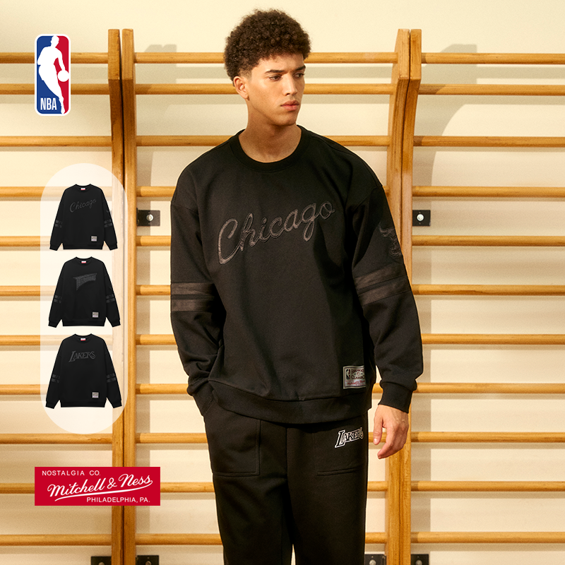MITCHELL & NESS官方NBA金州勇士/公牛/湖人Lifestyle圆领卫衣
