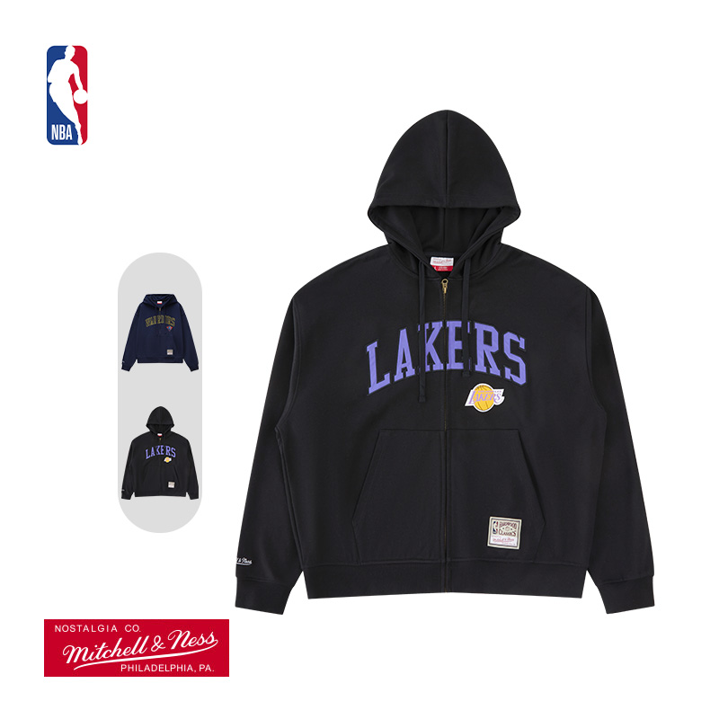 NBA官方MITCHELL & NESS湖人/勇士秋冬新品男士长袖上衣运动外套