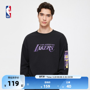 NBA官方正品 休闲卫衣湖人勇士队 男早秋舒适宽松圆领球队款