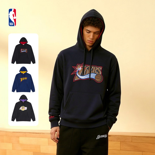 MITCHELL & NESS官方NBA勇士/湖人/76人队Lifestyle连帽卫衣