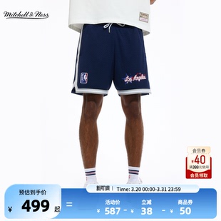 全明星 拼接撞色短裤 NBA官方MITCHELL NESS春季 休闲运动短裤