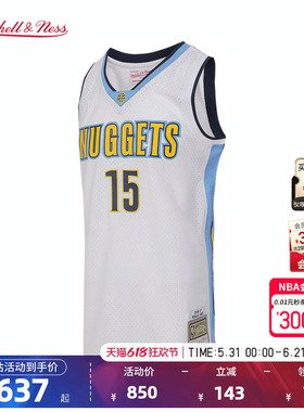 NBA官方Mitchell&Ness 丹佛掘金尼古拉约基奇男款复古白色SW球衣