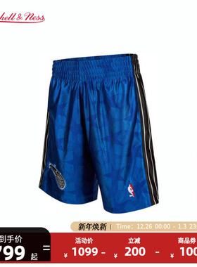 NBA官方Mitchell&Ness奥兰多魔术队2000-01赛季复古蓝色AU球裤男
