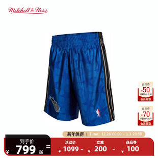 男 复古蓝色AU球裤 NBA官方Mitchell&Ness奥兰多魔术队2000 01赛季