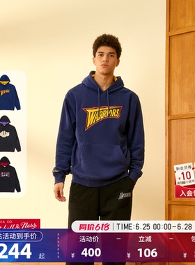 MITCHELL & NESS官方NBA勇士/湖人/76人队Lifestyle连帽卫衣