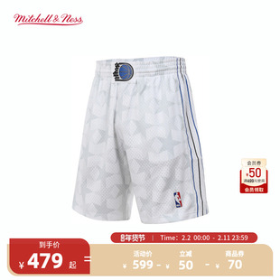 mitchell&nessNBA官方魔术队运动夏针织短裤SW正版球裤男