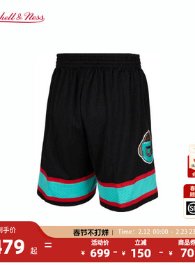 NBA官方Mitchell&Ness灰熊01-02年运动复古黑色客场短裤SW球裤男
