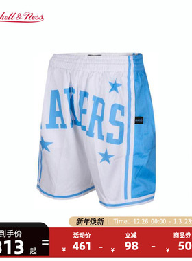 NBAMITCHELL&NESS男女同款夏湖人快船热火独行侠透气休闲短裤