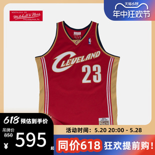 MN03 NBA官方正品 04赛季 骑士队詹姆斯红色客场复古球衣篮球服背心