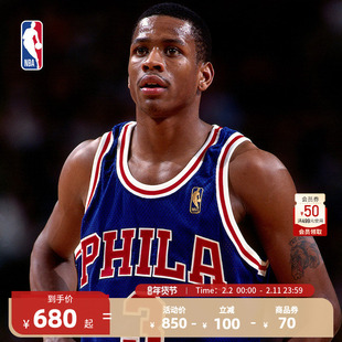 Mitchell&NessNBA官方正品76人艾弗森复古球衣96-97赛季SW篮球服