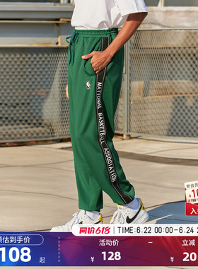 NBA球队文化系列 联盟绿色梭织字母织带运动裤
