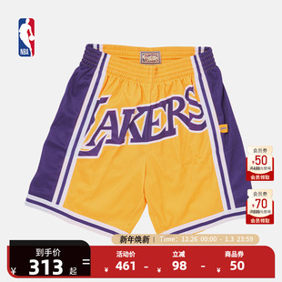 子 裤 Mitchell&NessNBA官方复古球裤 BigFace2.0系列湖人队速干短裤