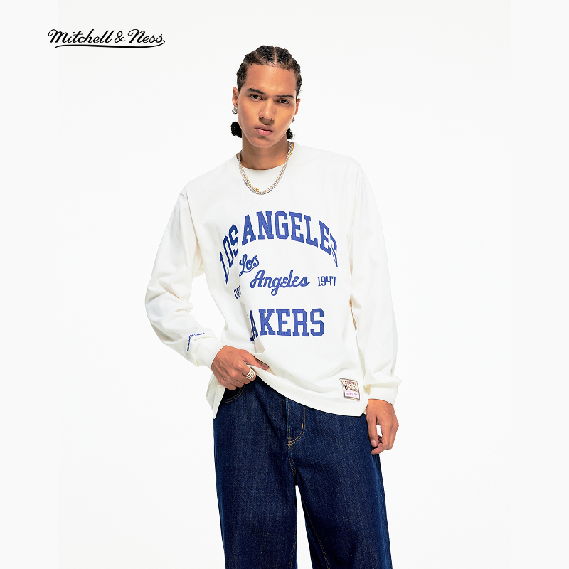 NBA官方正品MITCHELL & NESS公牛/湖人/尼克斯秋冬新款男长袖T恤