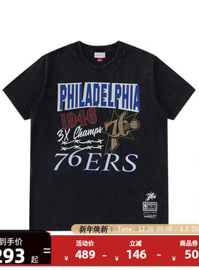 Mitchell&NessNBA官方正品男子费城76人Energy系列运动休闲T恤