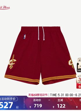 NBA官方MN克利夫兰骑士15-16赛季美式复古速干球迷版篮球短裤男女