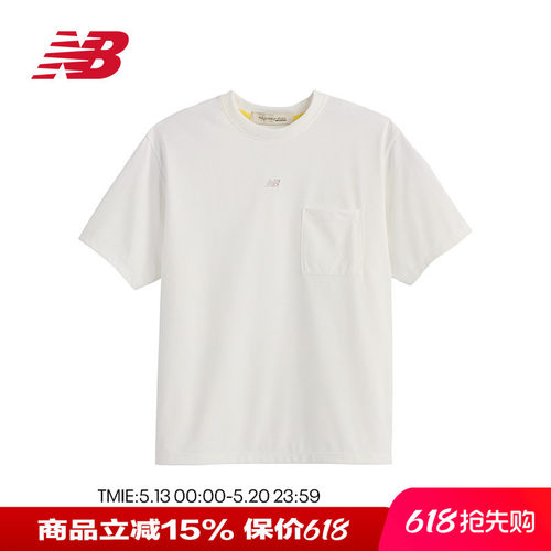 NB男款女款纯色圆领口袋短袖T恤