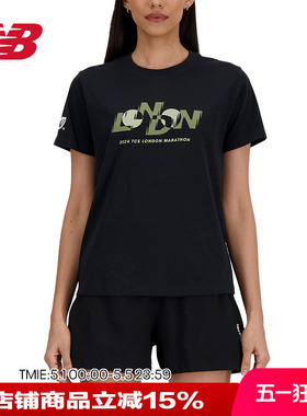 New Balance NB TCS LONDON女款马拉松纯棉短袖T恤短袖女WT41606D
