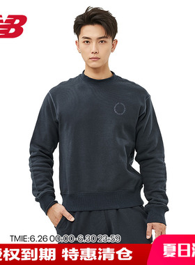 New Balance NB Grey男款女款日系针织长袖宽松圆领卫衣男UT35190