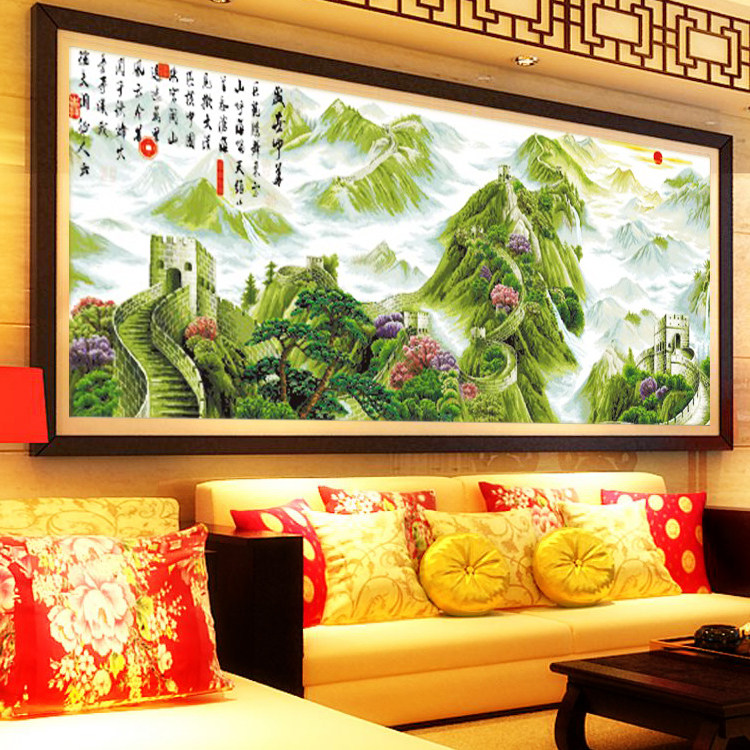 十字绣成品盛世中华万里长城