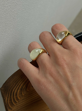 734钛钢青提戒指环叠戴气质简约法式复古百搭时尚食指小众设计