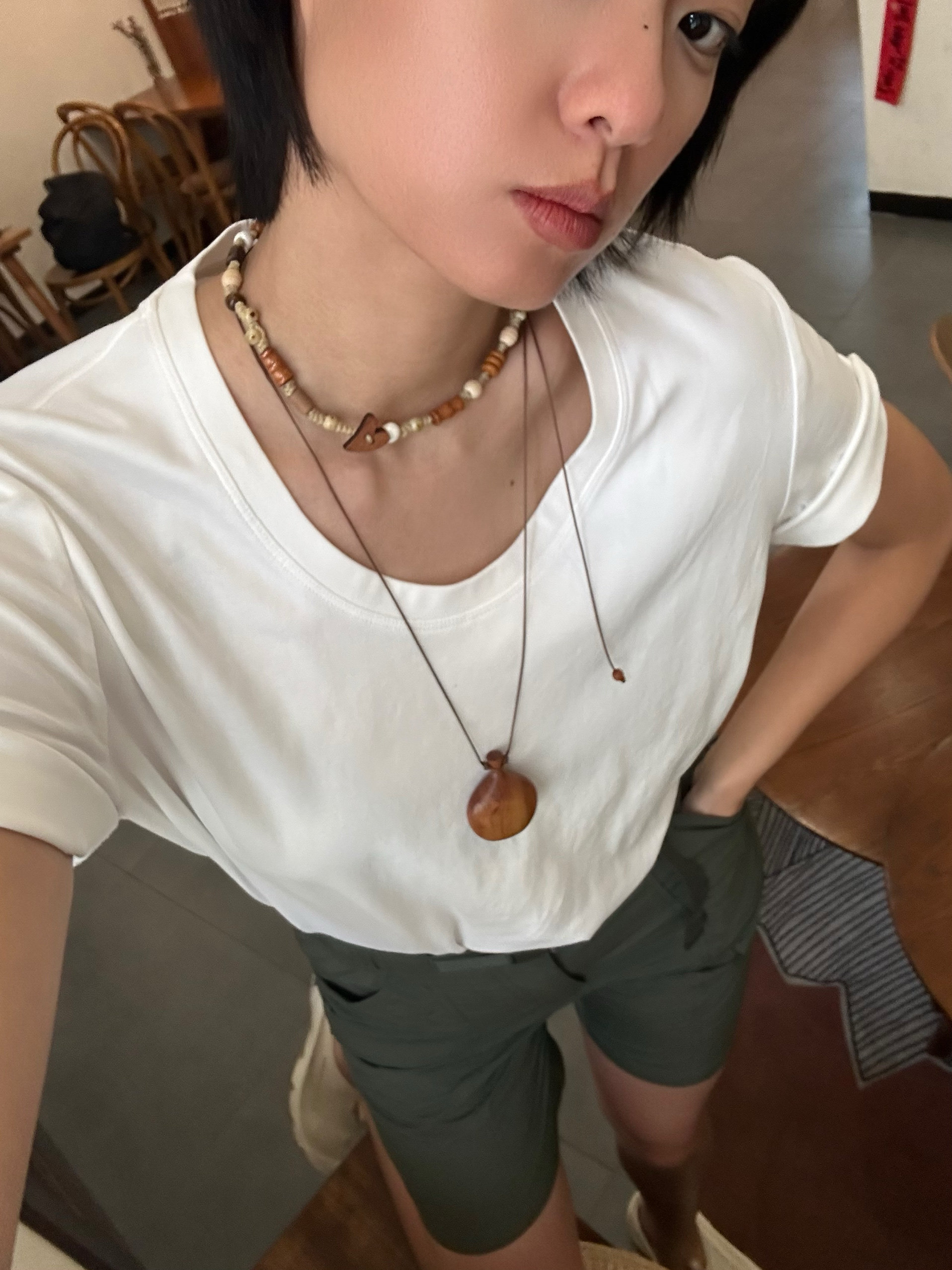 小众设计黑色木香囊木质酒壶吊坠项链女复古文艺中国风毛衣链配饰