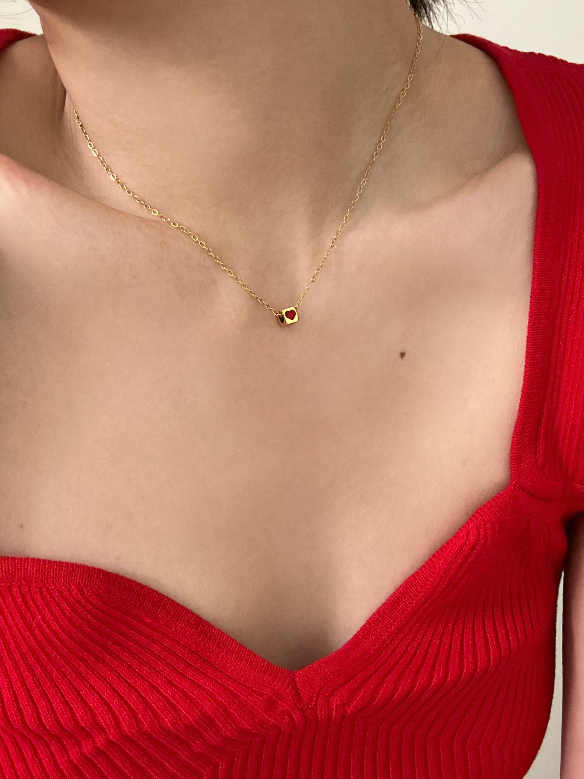 可洗澡爱心红色转运珠