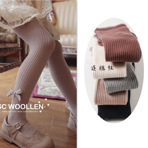 SC Woollen澳洲复古儿童连裤袜女童婴儿宝宝袜子蝴蝶结打底裤袜