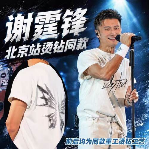 谢霆锋北京演唱会烫钻短袖T恤