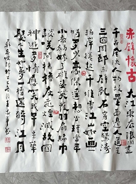 赤壁怀古 王忠华手写个性创意书法办公室客厅茶室书房大堂装饰画