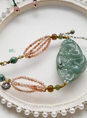 天然翡翠原创手工编织吊坠项链