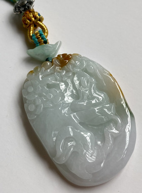 青莲记女天然A货翡翠吊坠项链