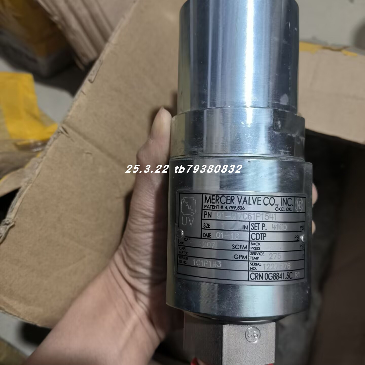 Mercer91-M7C61P1541安全阀