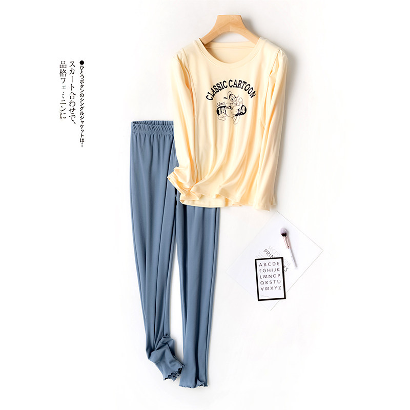 德绒加厚孕妇睡衣女秋冬季长袖卡通月子服产后哺乳家居服冬季套装