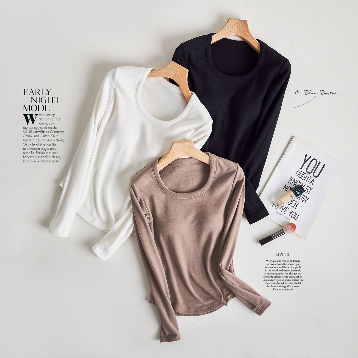 蚕丝蛋白U领保暖内衣女内穿打底衫肌底衣德绒发热秋衣长袖上衣冬