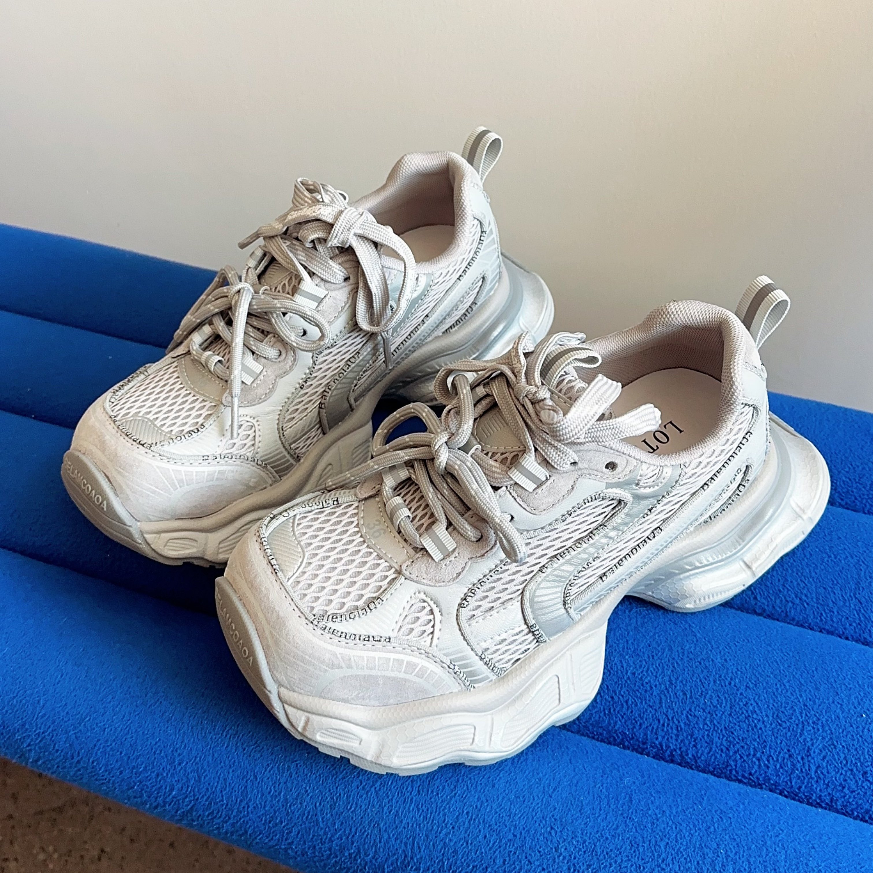 46真皮休闲风厚底老爹鞋女2026年春季新款百搭增高炸街透气运动鞋,女鞋,时尚休闲鞋,淘宝优惠券,粉丝福利购,淘宝优惠卷