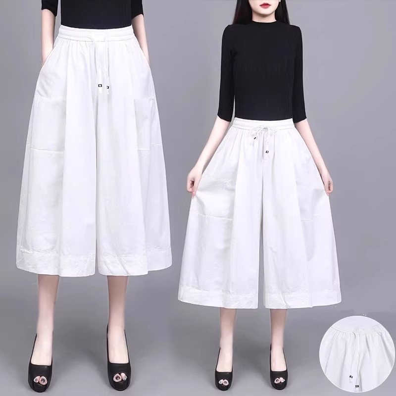 清仓捡漏裤裙女中老年妈妈小个子大码松紧腰外穿休闲七分阔腿裤子,女装/女士精品,大码裤装,淘宝优惠券,粉丝福利购,淘宝优惠卷