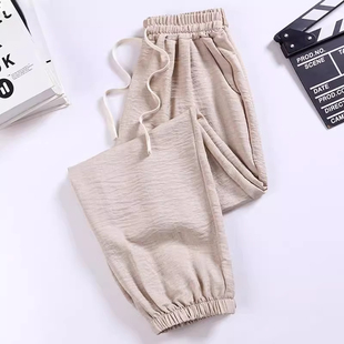 宽松显瘦休闲裤 清仓捡漏棉麻小个子九分束脚哈伦裤 大码 薄款 女夏季