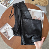 清仓捡漏醋酸冰丝阔腿裤 高腰垂感显瘦小个子休闲直筒裤 女夏季 薄款