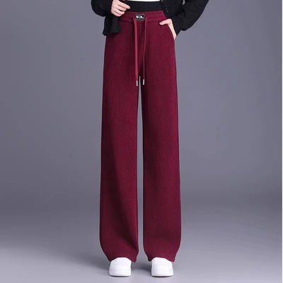 中老年妈妈高腰显瘦休闲直筒裤女